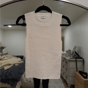Abercrombie & Fitch Cream Ribbed Tank Top